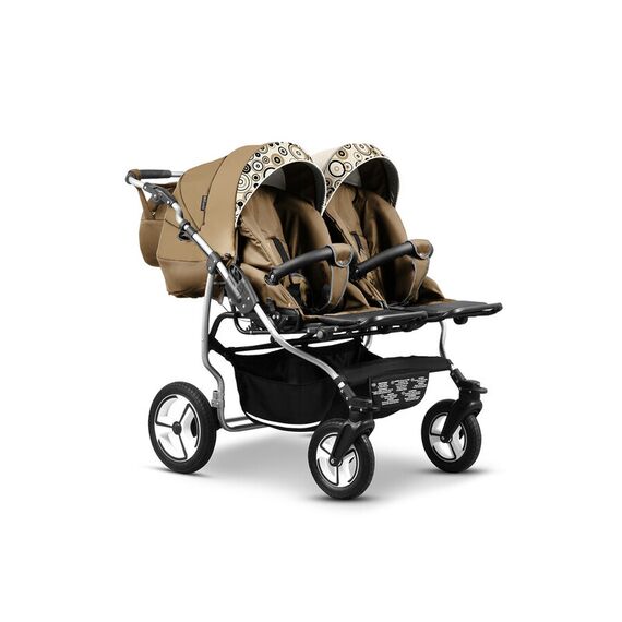 Carucior pentru gemeni Mikado TWIN T-12 3 in 1, Culoare: Maro - poza 4 - ExclusivMAG.ro