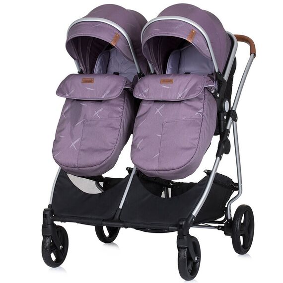 Carucior gemeni Chipolino Duo Smart 3 in 1 lilac, Culoare: Mov - poza 4 - ExclusivMAG.ro