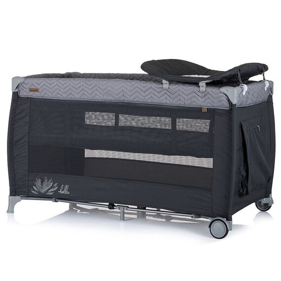 Patut pliabil Chipolino Bella anthracite, Culoare: Negru, Dimensiuni: 120x60 - poza 3 - ExclusivMAG.ro