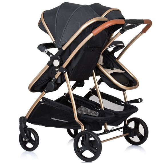 Carucior gemeni Chipolino Duo Smart 3 in 1 raven, Culoare: Negru - poza 10 - ExclusivMAG.ro