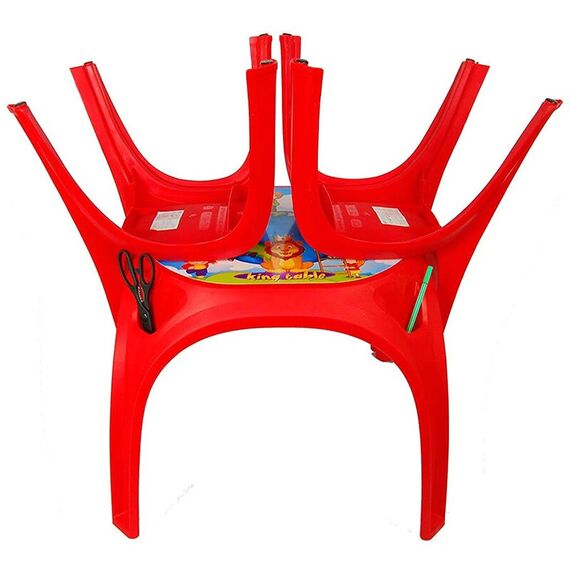 Set Masuta cu 2 scaune pentru copii Pilsan King Table red, Culoare: Rosu - poza 3 - ExclusivMAG.ro
