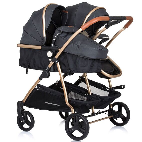 Carucior gemeni Chipolino Duo Smart 3 in 1 raven, Culoare: Negru - poza 8 - ExclusivMAG.ro