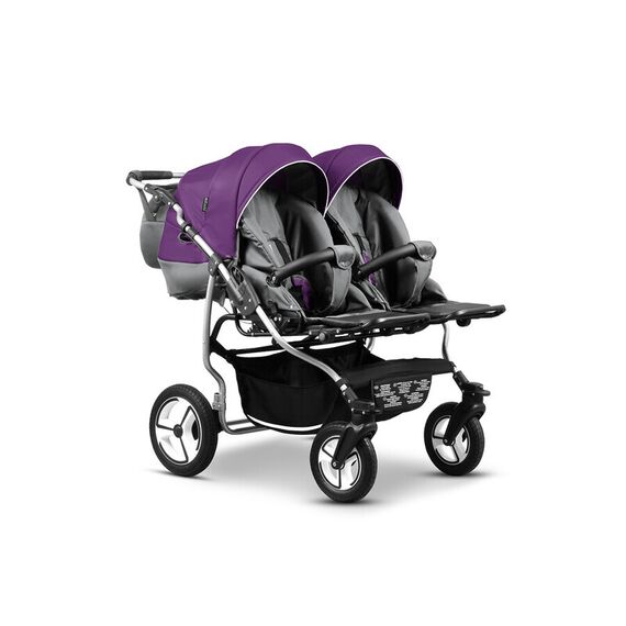Carucior pentru gemeni Mikado TWIN T-04 3 in 1, Culoare: Mov - poza 3 - ExclusivMAG.ro