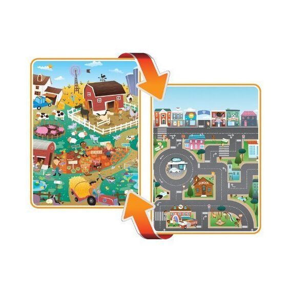 Covoras de Joaca cu Doua Fete pentru Copii Prince Lionheart City / Farm  - ExclusivMAG.ro