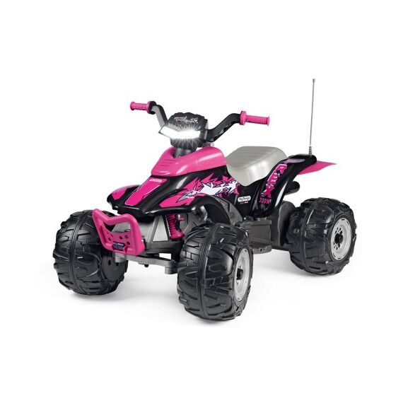 ATV Peg Perego Corral T-Rex, 330W, 12V, 3 ani +, Roz/ Negru, Culoare: Roz, Capacitate acumulator: 12V  - ExclusivMAG.ro