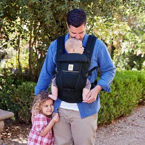 Marsupiu Ergobaby Soft Flex Mesh Midnight Blue, Culoare: Albastru - poza 4 - ExclusivMAG.ro
