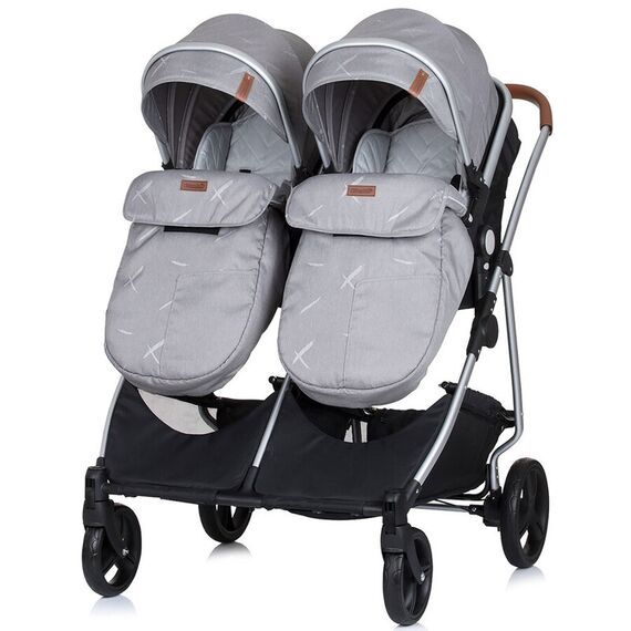 Carucior gemeni Chipolino Duo Smart 2 in 1 anthracite, Culoare: Gri - poza 4 - ExclusivMAG.ro