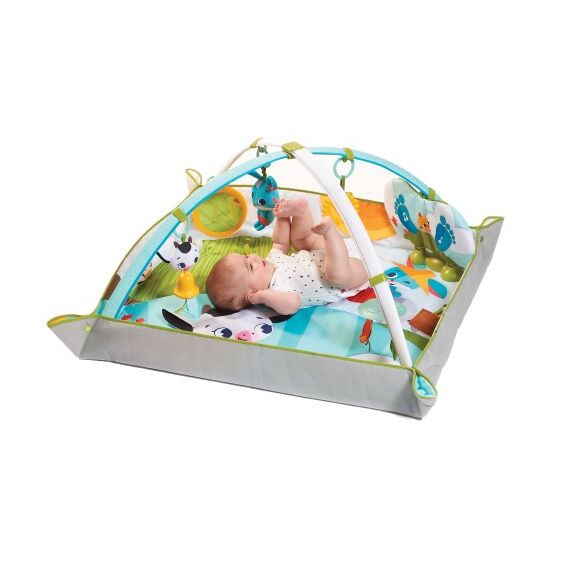Centru de joaca cu salteluta Tiny Love Gymini Loveste si Canta, Ferma, 0 luni plus, Multicolor - poza 3 - ExclusivMAG.ro