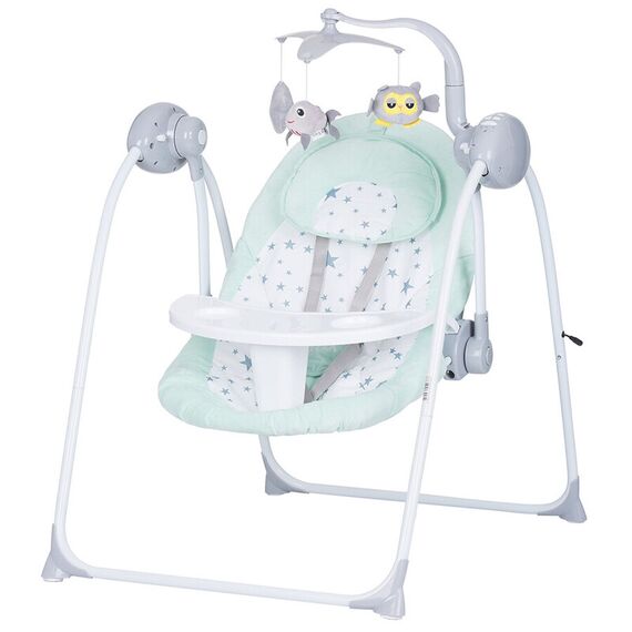 Leagan electric si balansoar Chipolino Nux avocado, Culoare: Verde  - ExclusivMAG.ro