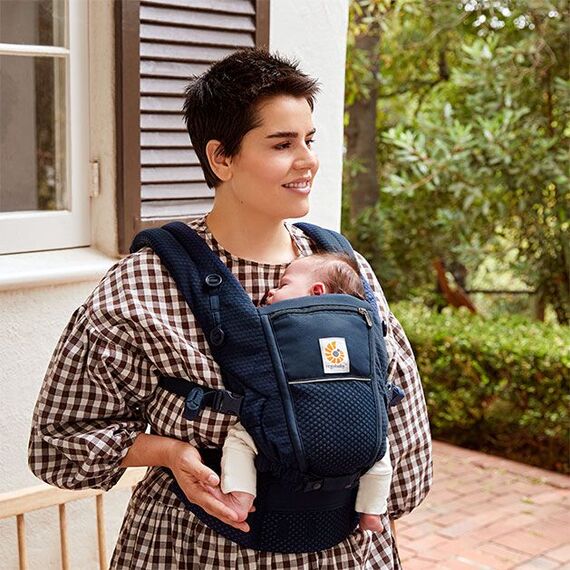 Marsupiu Ergobaby Soft Flex Mesh Midnight Blue, Culoare: Albastru - poza 5 - ExclusivMAG.ro