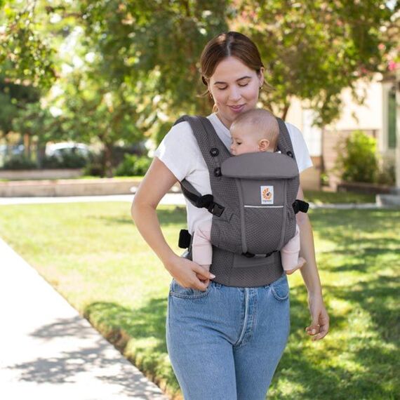 Marsupiu Ergobaby Soft Flex Mesh Graphite Grey, Culoare: Gri - poza 4 - ExclusivMAG.ro