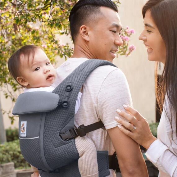 Marsupiu Ergobaby Soft Flex Mesh Graphite Grey, Culoare: Gri - poza 3 - ExclusivMAG.ro