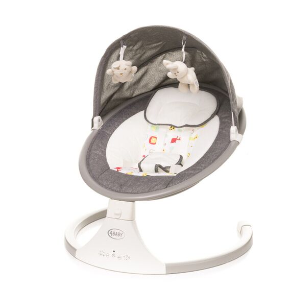 Leagan electric cu telecomanda 4Baby ROCK'N RELAX Gri, Culoare: Gri deschis  - ExclusivMAG.ro