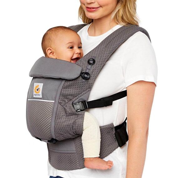 Marsupiu Ergobaby Soft Flex Mesh Graphite Grey, Culoare: Gri - poza 5 - ExclusivMAG.ro