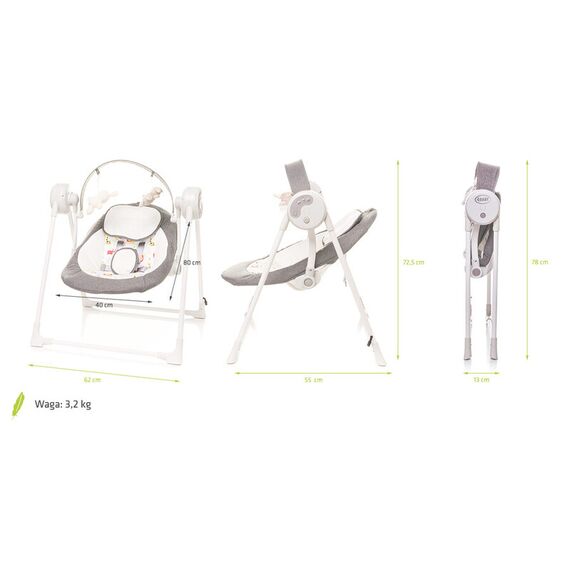 Leagan electric 4Baby SWING Gri, Culoare: Gri deschis - poza 3 - ExclusivMAG.ro
