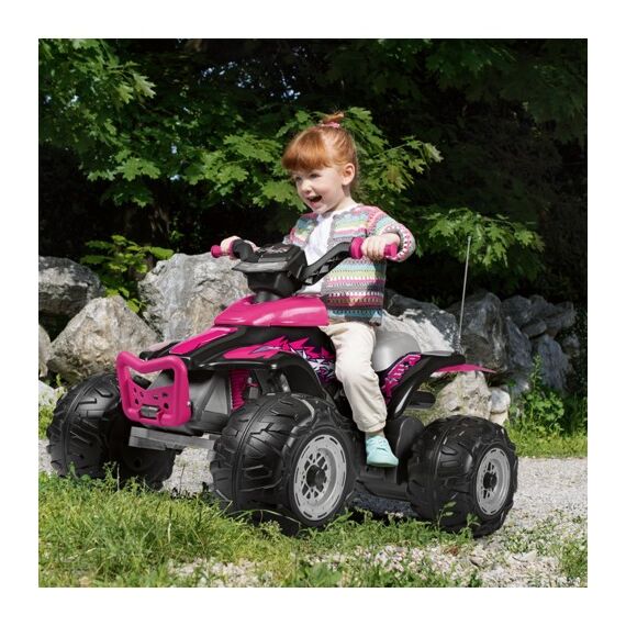 ATV Peg Perego Corral T-Rex, 330W, 12V, 3 ani +, Roz/ Negru, Culoare: Roz, Capacitate acumulator: 12V - poza 9 - ExclusivMAG.ro