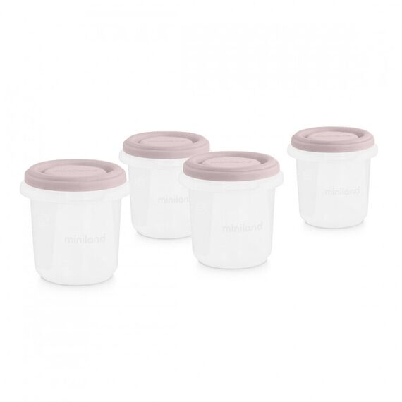 Set 4 Recipiente Ermetice gradate Terra Blush 250 ml Miniland, Culoare: Roz - poza 2 - ExclusivMAG.ro