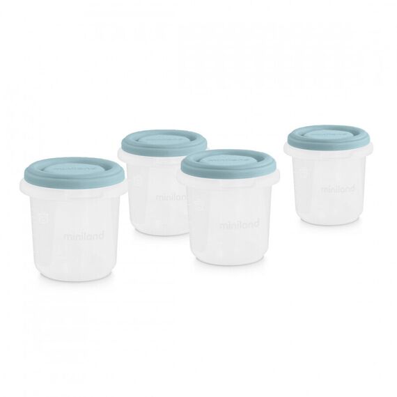 Set 4 Recipiente Ermetice gradate Terra Ocean 250 ml Miniland, Culoare: Turcoaz - poza 3 - ExclusivMAG.ro