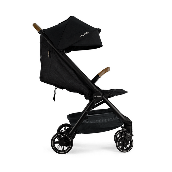 Carucior ultracompact cu pliere automata Nuna TRVL Caviar, Culoare: Negru - poza 3 - ExclusivMAG.ro