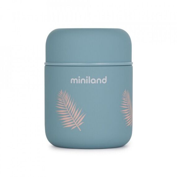 Termos mancare solida Mini Terra Palms 280 ml Miniland, Culoare: Turcoaz, Cantitate: 280ml  - ExclusivMAG.ro