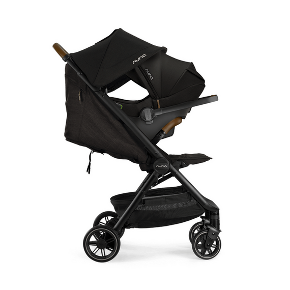 Carucior ultracompact cu pliere automata Nuna TRVL Caviar, Culoare: Negru - poza 8 - ExclusivMAG.ro