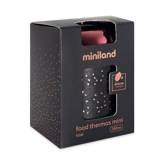 Termos Mancare Solida Deluxe 280 ml Rose Miniland, Culoare: Roz, Cantitate: 280ml  - ExclusivMAG.ro