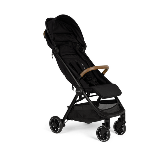Carucior ultracompact cu pliere automata Nuna TRVL Caviar, Culoare: Negru - poza 6 - ExclusivMAG.ro