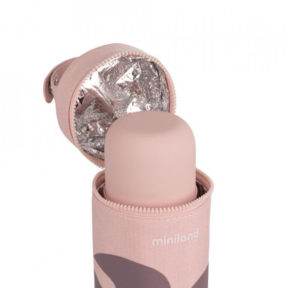 Gentura izoterma Thermibag Terra Leaves 500 ml Miniland, Culoare: Roz, Cantitate: 500ml - poza 2 - ExclusivMAG.ro