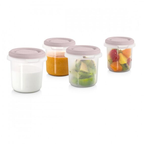 Set 4 Recipiente Ermetice gradate Terra Blush 250 ml Miniland, Culoare: Roz  - ExclusivMAG.ro