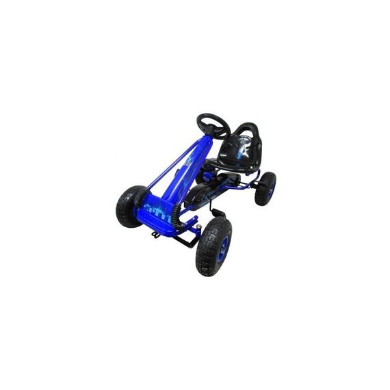 Kart cu pedale Gokart, 3-6 Ani, roti pneumatice din cauciuc, frana de mana, G3 R-Sport - Albastru, Culoare: Albastru  - ExclusivMAG.ro