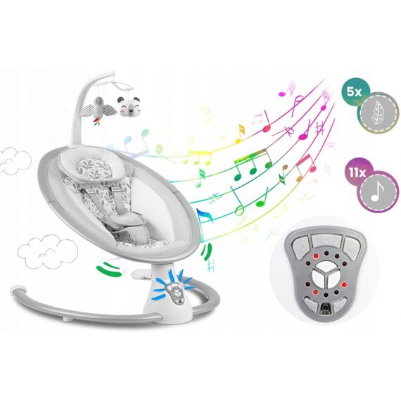 Leagan electric cu vibratii, muzica si jucarii Ricokids 705000, Gri - poza 2 - ExclusivMAG.ro