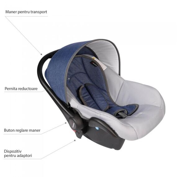 Scaun auto 0-10 kg VESSANTI Crooner Prestige - Blue, Culoare: Blue, Grupa: 0-13kg (0 luni - 12 luni) - poza 2 - ExclusivMAG.ro