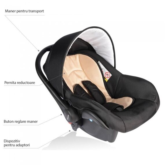 Scaun auto 0-10 kg VESSANTI Crooner - Cream, Culoare: Crem, Grupa: 0-13kg (0 luni - 12 luni) - poza 2 - ExclusivMAG.ro