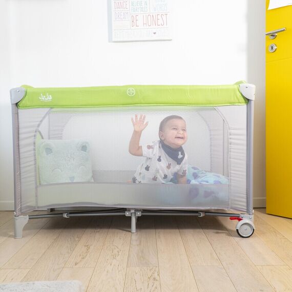 Patut pliant 2 nivele Juju Sleepy Baby, Freddie Fox, Culoare: Verde, Dimensiuni: 120x60 - poza 3 - ExclusivMAG.ro