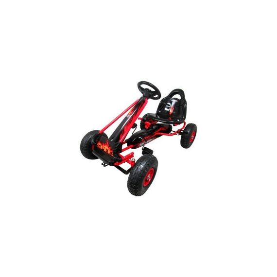 Kart cu pedale Gokart, 3-6 Ani, roti pneumatice din cauciuc, frana de mana, G3 R-Sport - Rosu, Culoare: Rosu  - ExclusivMAG.ro
