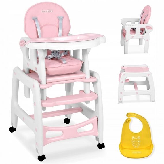 Scaun de masa 5 in 1 Ricokids Sinco - Roz, Culoare: Roz - poza 5 - ExclusivMAG.ro