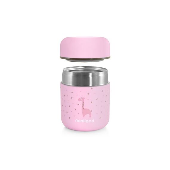 Termos Mancare Solida Silky Mini 280 ml Rose Miniland Baby, Culoare: Roz, Cantitate: 280ml - poza 2 - ExclusivMAG.ro