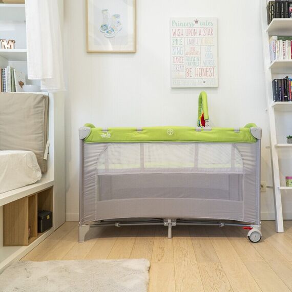 Patut pliant 2 nivele Juju Sleepy Baby, Freddie Fox, Culoare: Verde, Dimensiuni: 120x60 - poza 5 - ExclusivMAG.ro