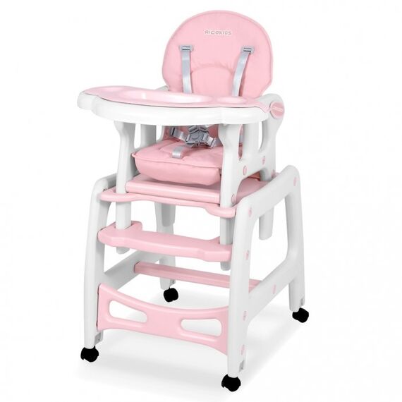Scaun de masa 5 in 1 Ricokids Sinco - Roz, Culoare: Roz  - ExclusivMAG.ro