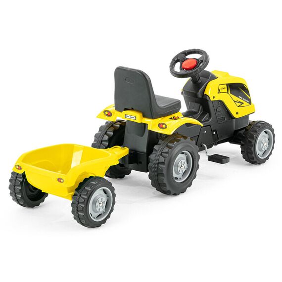 Tractor cu pedale si remorca Micromax MMX Galben, Culoare: Galben - poza 5 - ExclusivMAG.ro