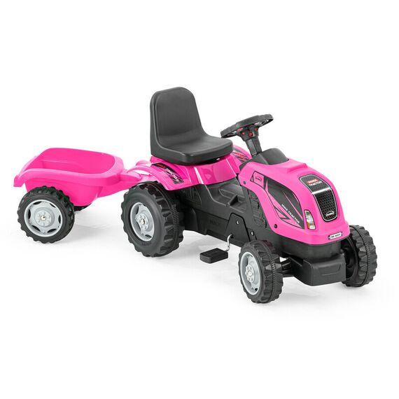 Tractor cu pedale si remorca Micromax MMX Roz, Culoare: Roz  - ExclusivMAG.ro
