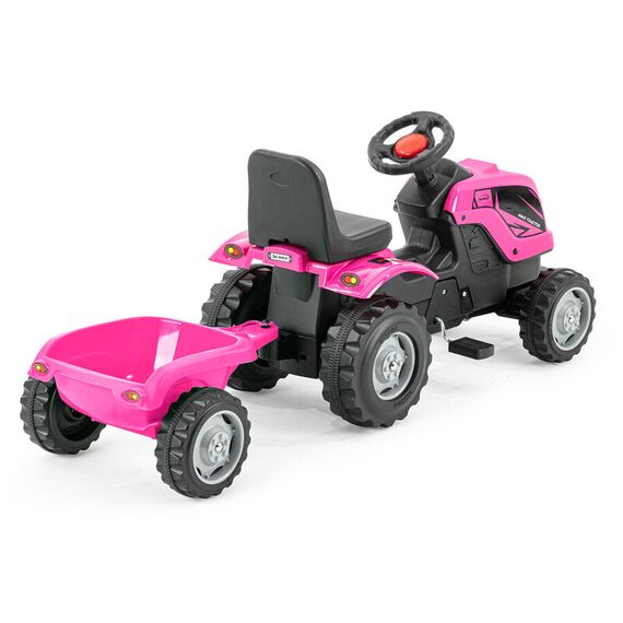 Tractor cu pedale si remorca Micromax MMX Roz, Culoare: Roz - poza 5 - ExclusivMAG.ro