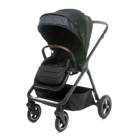 Carucior reversibil cu roti de cauciuc (max. 22 Kg) 4Baby EVERSO Negru, Culoare: Negru  - ExclusivMAG.ro