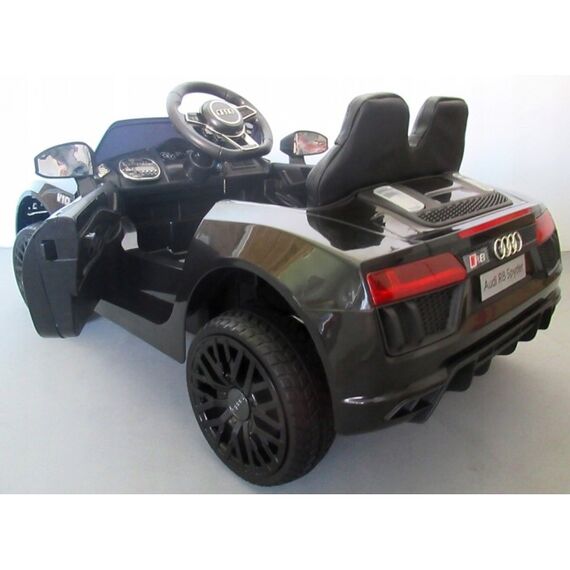 Masinuta electrica cu telecomanda, roti EVA, scaun piele Audi R8 R-Sport Negru, Culoare: Negru, Capacitate acumulator: 6V - poza 3 - ExclusivMAG.ro