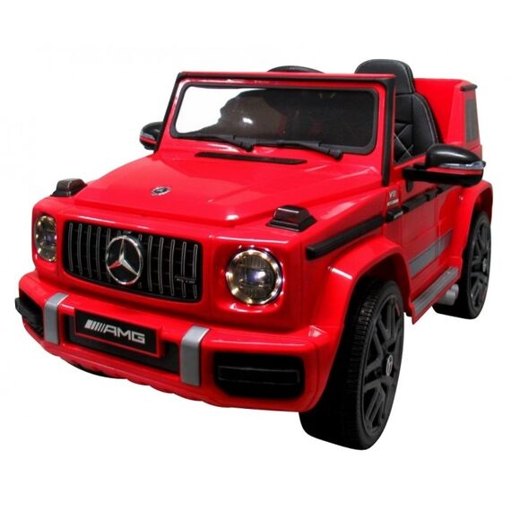 Masinuta electrica cu telecomanda, roti EVA, scaun piele Mercedes G63 Rosu, Culoare: Rosu  - ExclusivMAG.ro