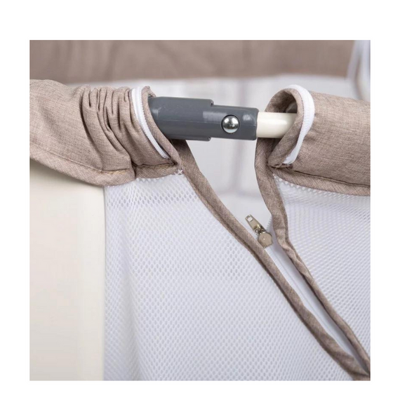 Patut co-sleeper BabyGo Vivaldi Beige, Culoare: Crem, Dimensiuni: 80x50 - poza 4 - ExclusivMAG.ro