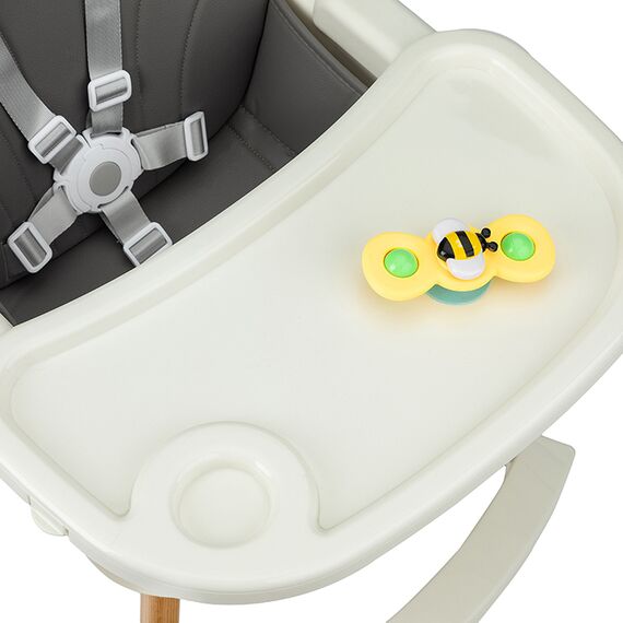 Scaun de masa copii Momi Flovi, Piele ecologica, Dark Grey, Culoare: Gri - poza 6 - ExclusivMAG.ro
