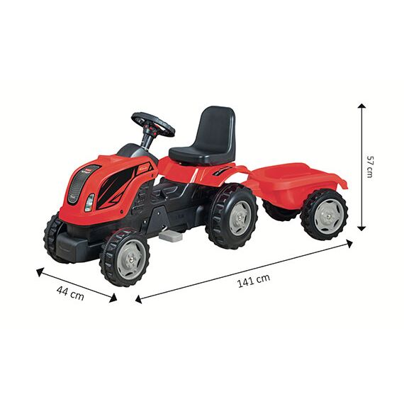 Tractor cu pedale si remorca Micromax MMX Verde Inchis, Culoare: Verde inchis - poza 2 - ExclusivMAG.ro