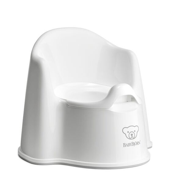 Olita cu protectie spate Potty Chair White BabyBjorn, Culoare: Alb  - ExclusivMAG.ro