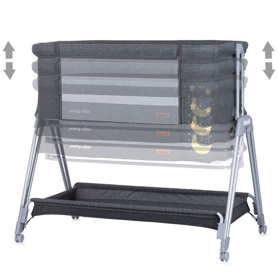 Patut Co-Sleeper Chipolino Pretty Close anthracite, Culoare: Gri - poza 3 - ExclusivMAG.ro